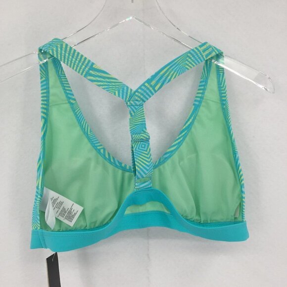 Adidas Vortex swim bikini top blue green t-strap swim geometric new Medium - Picture 3 of 5